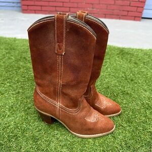 Vintage Suede Boots Womens Size 6M Wolverine? Western Cowgirl Boho Western Rodeo